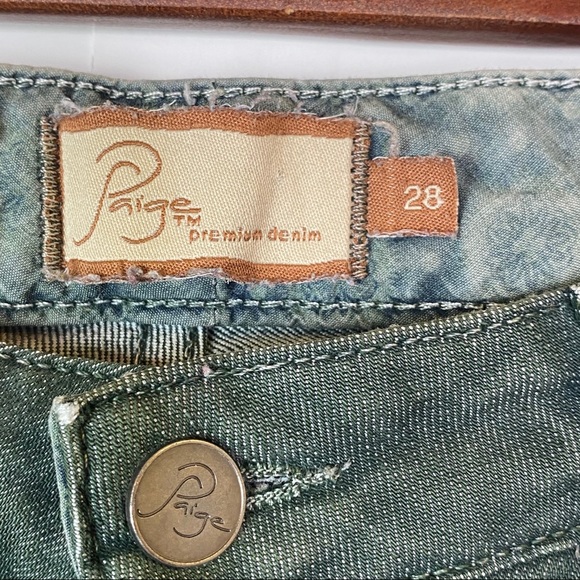 EUC Paige Olive Green Benedict Canyon Bootcut Jeans - Picture 9 of 10